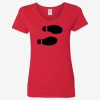 Ladies' Heavy Cotton™ V-Neck T-Shirt Thumbnail