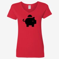 Ladies' Heavy Cotton™ V-Neck T-Shirt Thumbnail