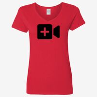 Ladies' Heavy Cotton™ V-Neck T-Shirt Thumbnail