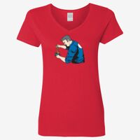 Ladies' Heavy Cotton™ V-Neck T-Shirt Thumbnail