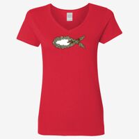 Ladies' Heavy Cotton™ V-Neck T-Shirt Thumbnail