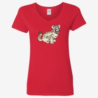 Ladies' Heavy Cotton™ V-Neck T-Shirt Thumbnail