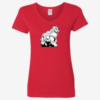 Ladies' Heavy Cotton™ V-Neck T-Shirt Thumbnail