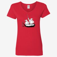 Ladies' Heavy Cotton™ V-Neck T-Shirt Thumbnail